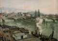 El puente Corneille Rouen clima gris 1896 Camille Pissarro